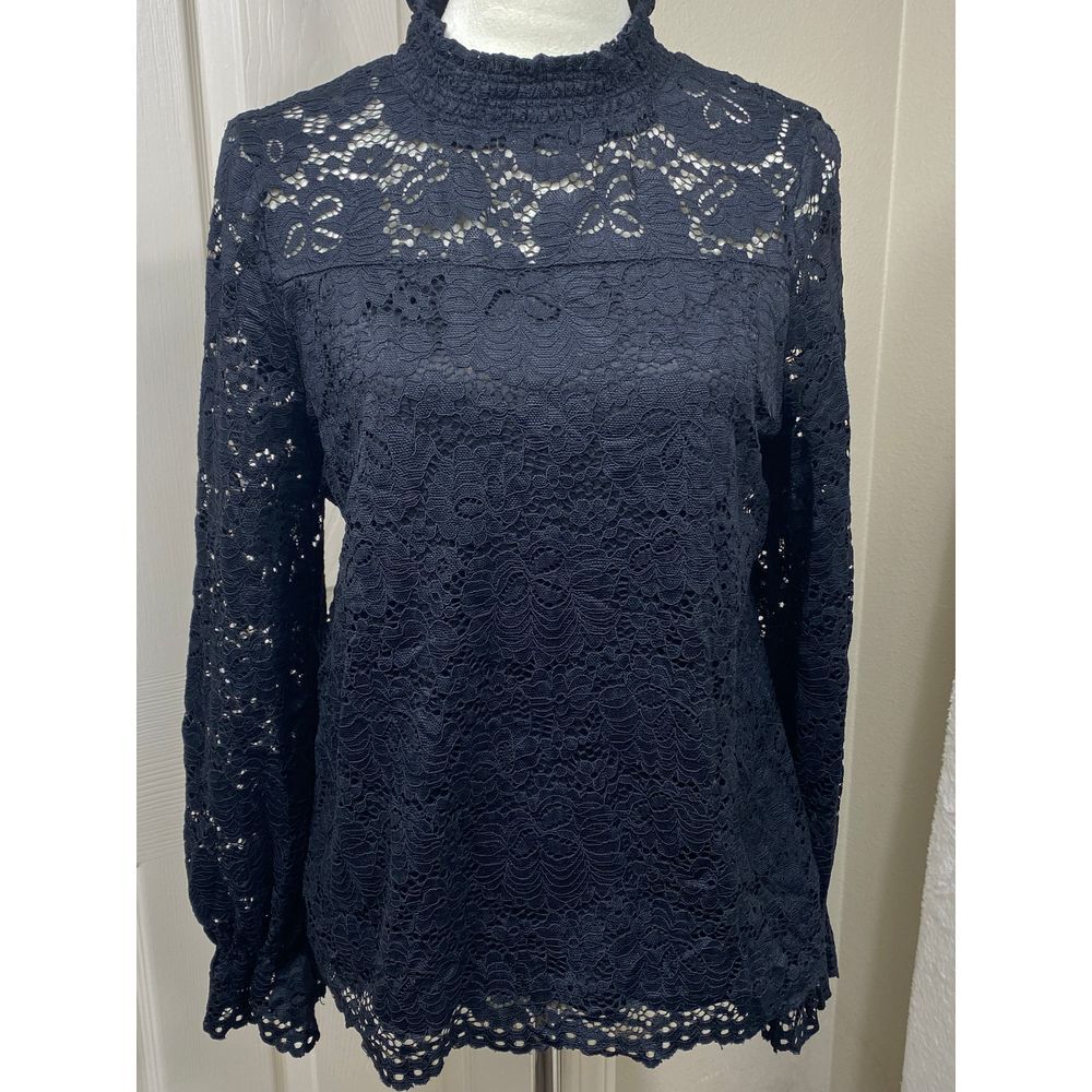 Adrianna Papell Women Timeless Black Lace Lined Tunic Romantic Victorian Grace L